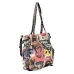 Desigual черна дамска чанта от памук - Image 3