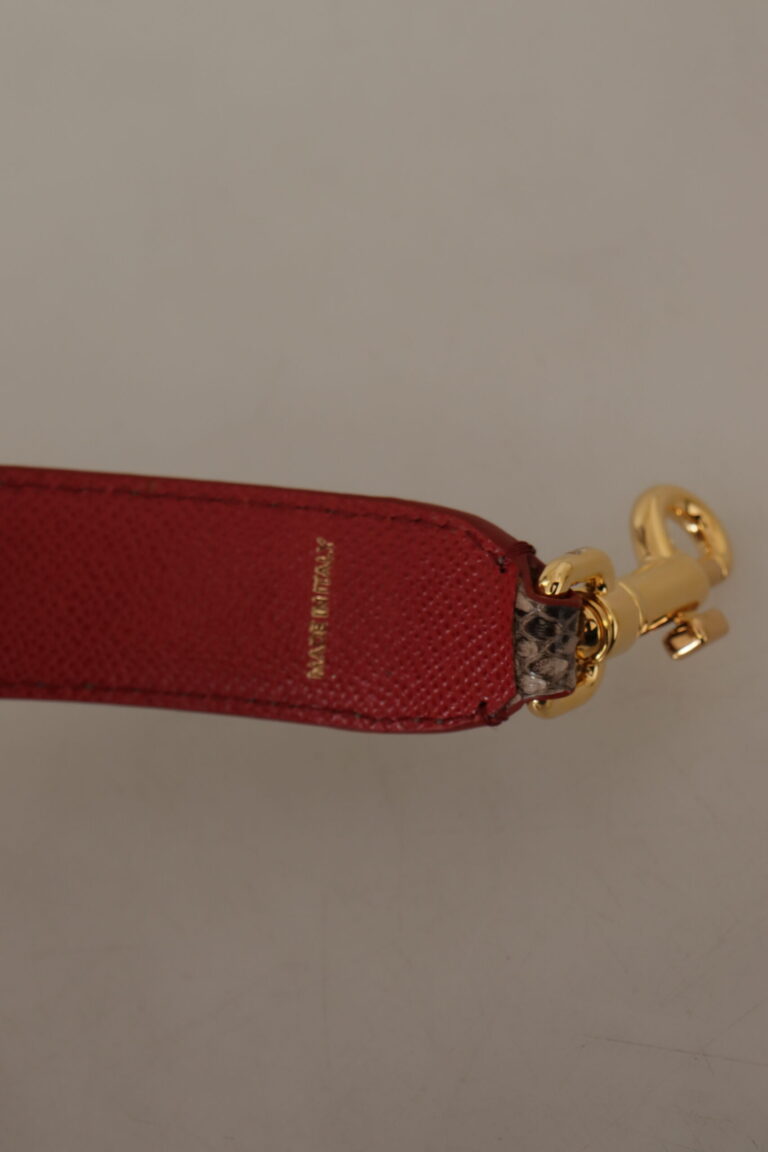 Dolce & Gabbana кафява кожена презрамка за чанта от питон с шипове - Image 3
