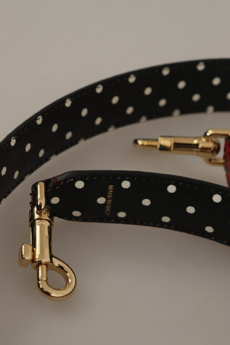 Dolce & Gabbana червена кожена реверсивна каишка за чанта с кристали - Image 5