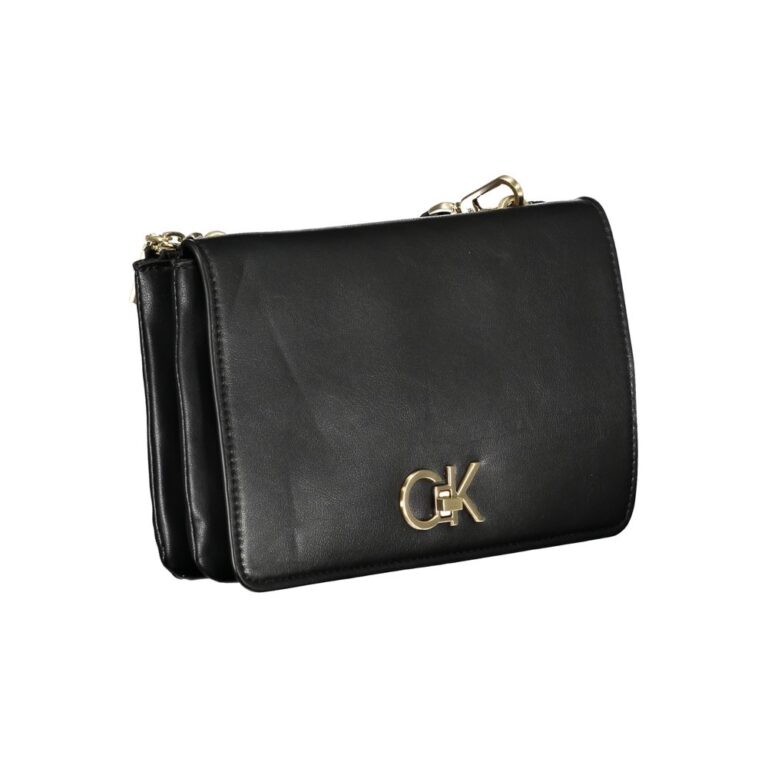 Calvin Klein черна полиестерна дамска чанта за рамо - Image 3