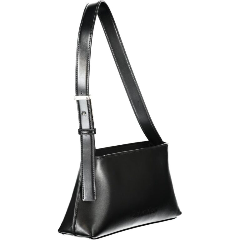 Calvin Klein черна дамска чанта от полиестер - Image 3