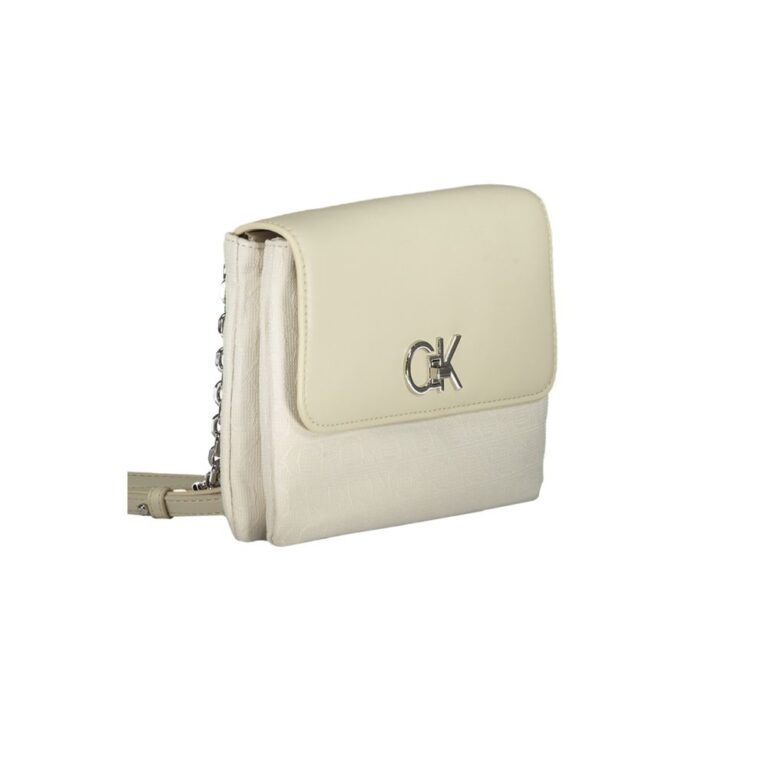 Calvin Klein бежова полиестерна дамска чанта - Image 3