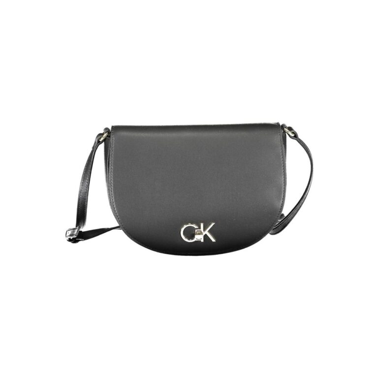Calvin Klein черна полиуретанова чанта за рамо
