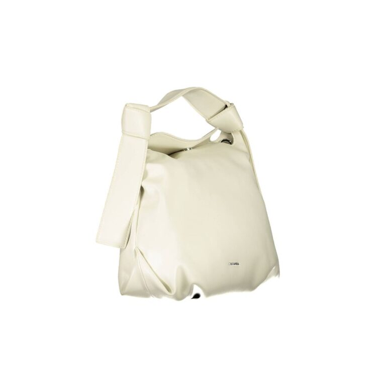 Calvin Klein бежова дамска чанта от полиестер - Image 3
