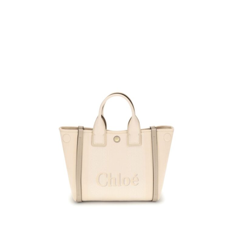 Chloé бежова памучна дамска чанта