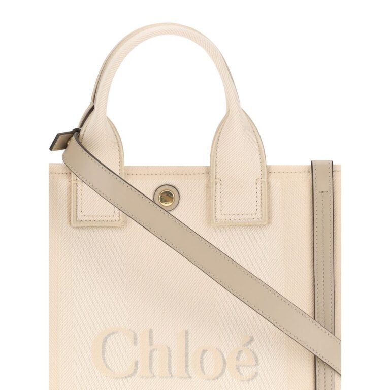 Chloé бежова памучна дамска чанта - Image 4