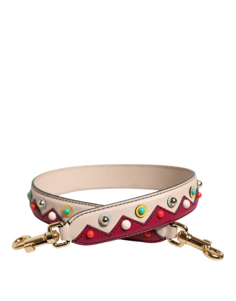 Dolce & Gabbana бежово-червена кожена презрамка за чанта