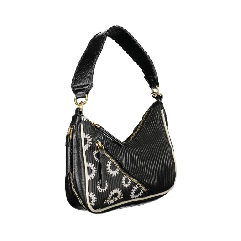 Desigual черна дамска чанта от полиуретан - Image 3