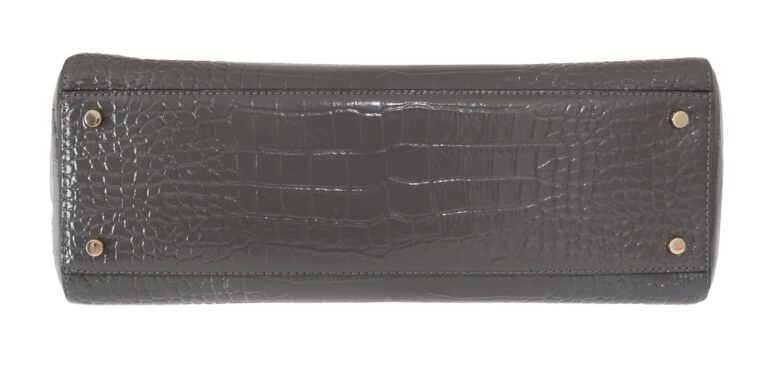 Kate Spade сива кожена тоут чанта Elissa Bristol Drive с крокодилски релеф - Image 2