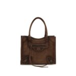Balenciaga кафява кожена чанта за рамо
