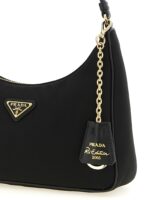 Prada черна чанта за рамо от рециклиран полиамид - Image 3