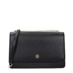 Tory Burch черна кожена чанта през тялото