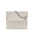 Brunello Cucinelli сива кожена чанта за рамо - Image 4